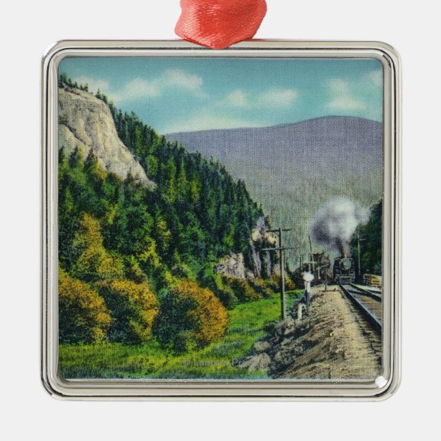 View of Elephant's Head & Crawford Notch Entranc Metal Tree Decoration (Front)