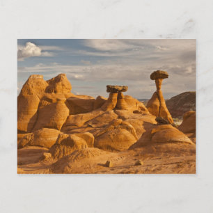 View of eroded rock toadstools postcard