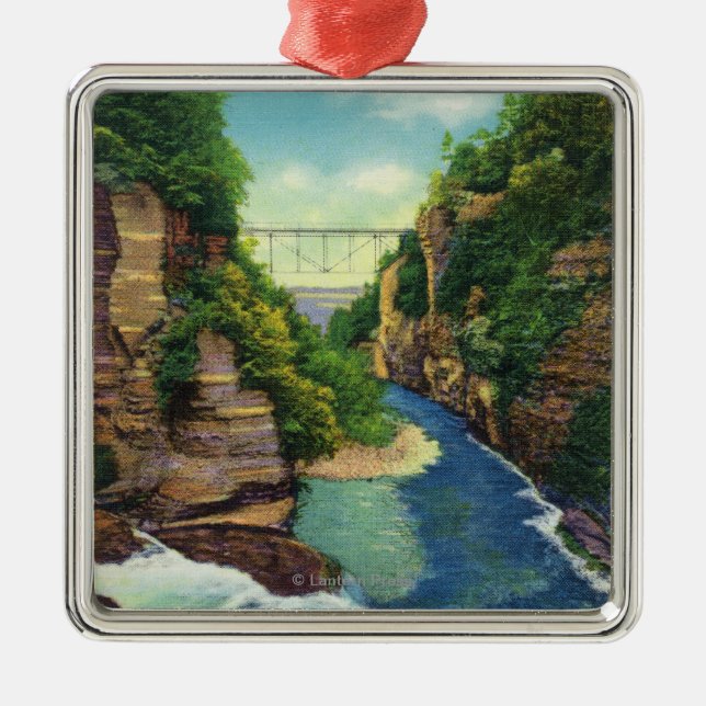 View of Fall Creek Gorge Metal Tree Decoration (Front)