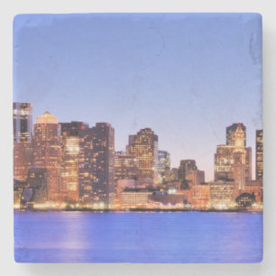 View of Financial District of downtown Boston Stone Coaster