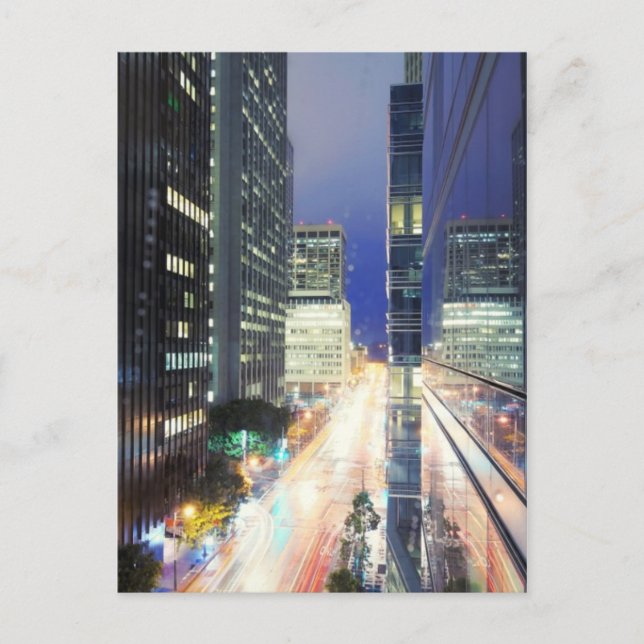 View of financial district office buildings postcard (Front)