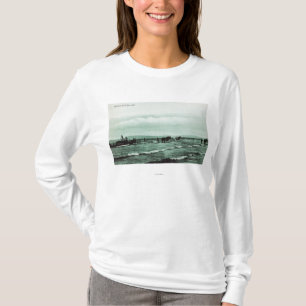 View of Fishermen Seine Fishing, Horse Carts T-Shirt