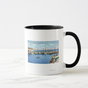 View of Fishing Fleet in the Harbour Mug