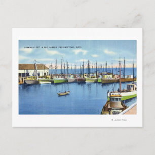 View of Fishing Fleet in the Harbour Postcard
