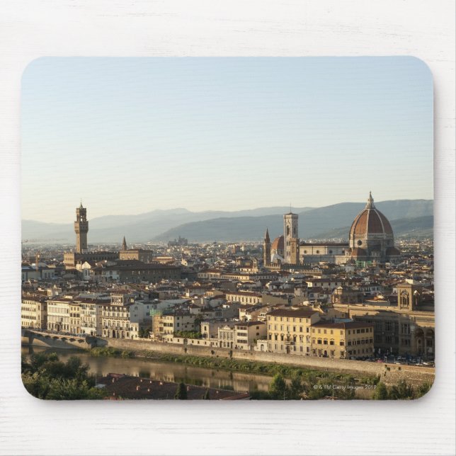 view of florence with Arno River, Duomo, Ponte Mouse Mat (Front)