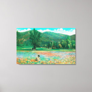 View of Flowering Field Canvas Print