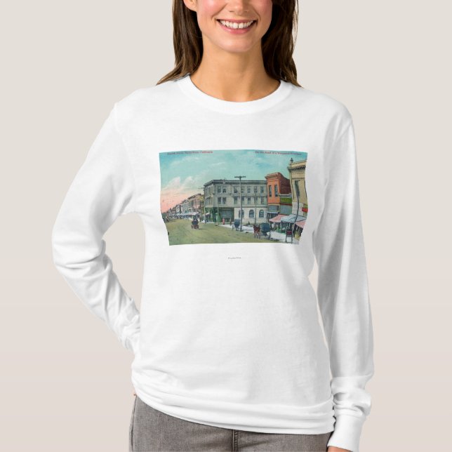 View of Fourth StreetSanta Rosa, CA T-Shirt (Front)