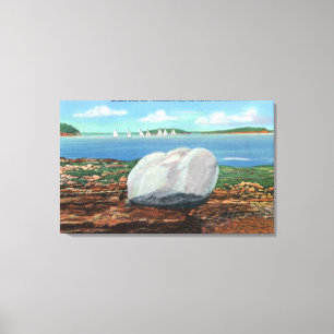 View of Frenchman's Bay and Balance Rock Canvas Print