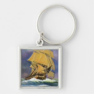 View of Frigate Constitution, Old Ironsides Key Ring