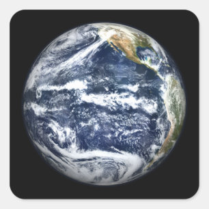 View of Full Earth centred over the Pacific Oc Square Sticker