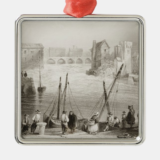 View of Galway from the Claddagh Metal Tree Decoration (Front)