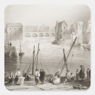 View of Galway from the Claddagh Square Sticker