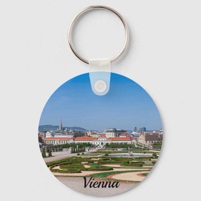 View of gardens near Lower Belvedere palace Key Ring (Front)