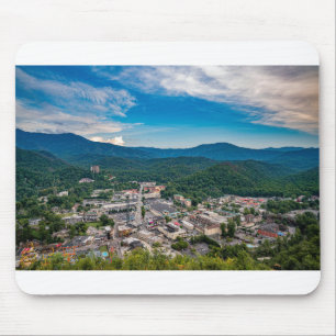 View Of Gatlinburg Tennessee Smoky Mountains Mouse Mat
