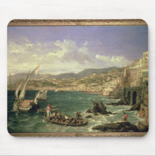 View of Genoa, 1854 (oil on canvas) Mouse Mat