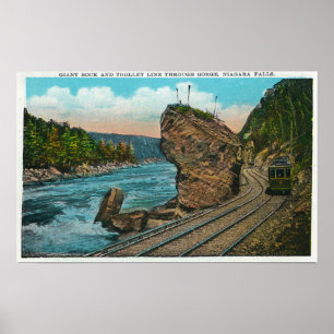 View of Giant Rock and Trolley Line through Poster