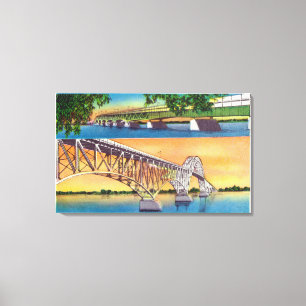 View of Grand Island North and South Bridges Canvas Print