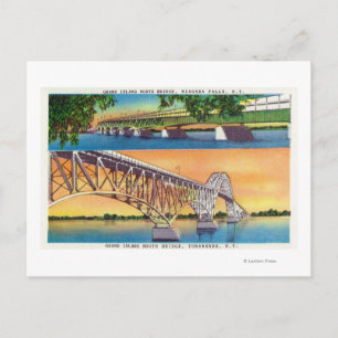 View of Grand Island North and South Bridges Postcard