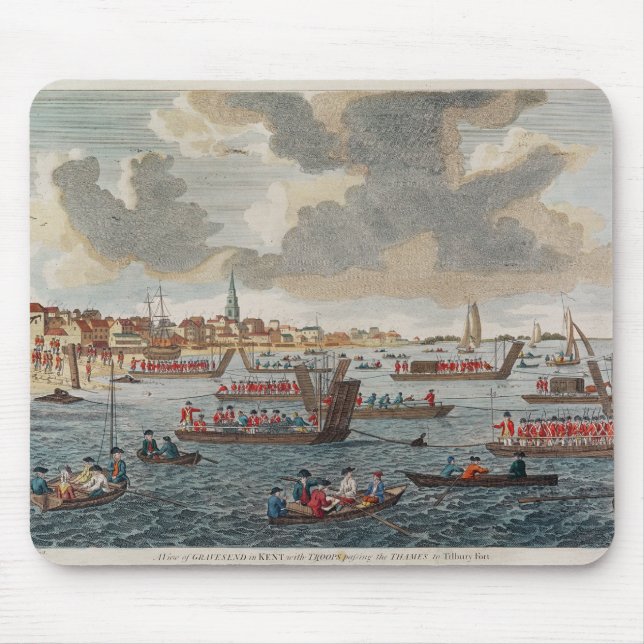 View of Gravesend with troops Mouse Mat (Front)