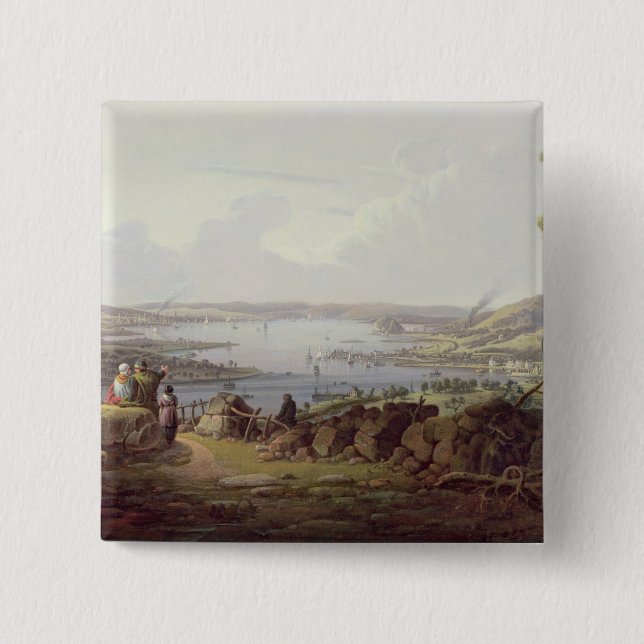 View of Greenock, Scotland 15 Cm Square Badge (Front)