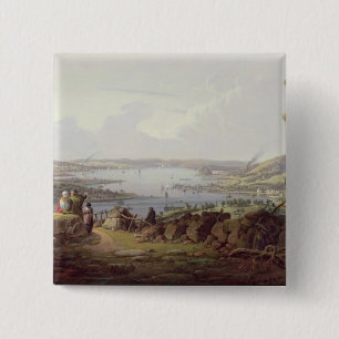 View of Greenock, Scotland 15 Cm Square Badge