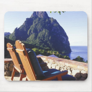 View of Gros Piton from Stonefield Estate Villa Mouse Mat