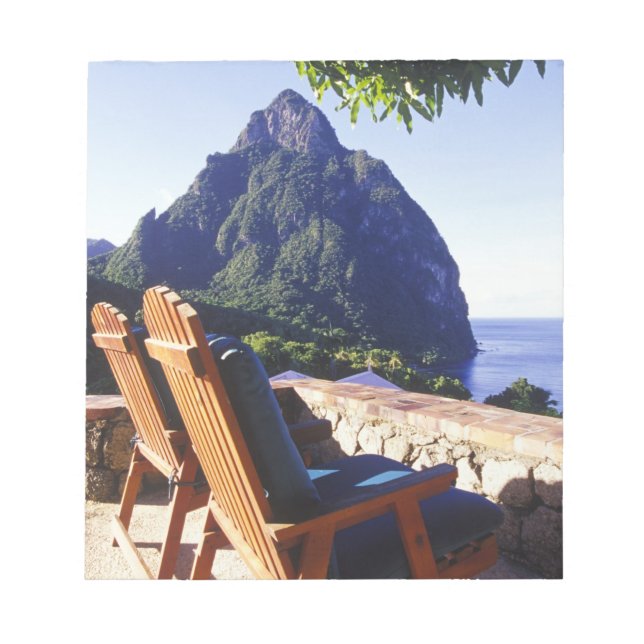 View of Gros Piton from Stonefield Estate Villa Notepad (Front)