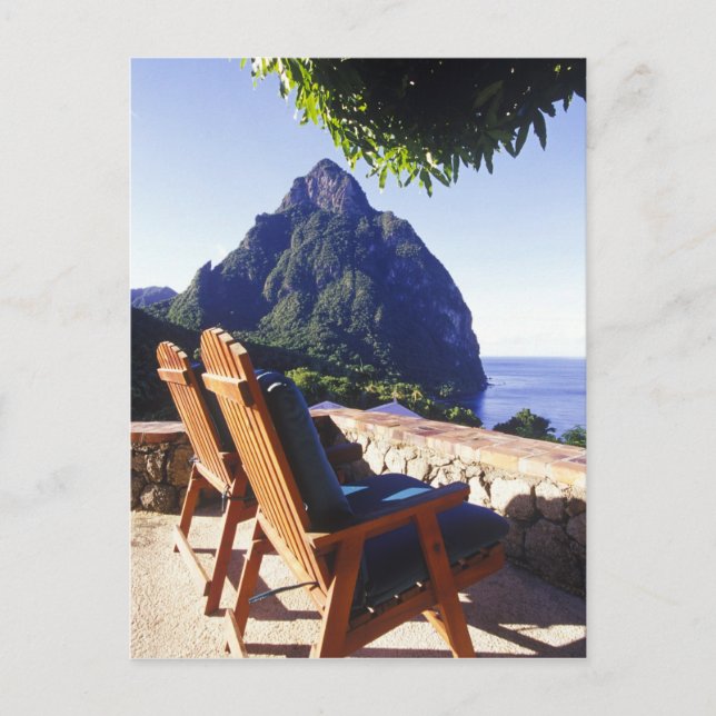 View of Gros Piton from Stonefield Estate Villa Postcard (Front)