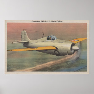 View of Grumman F4F-3-U.S. Navy Fighter Poster
