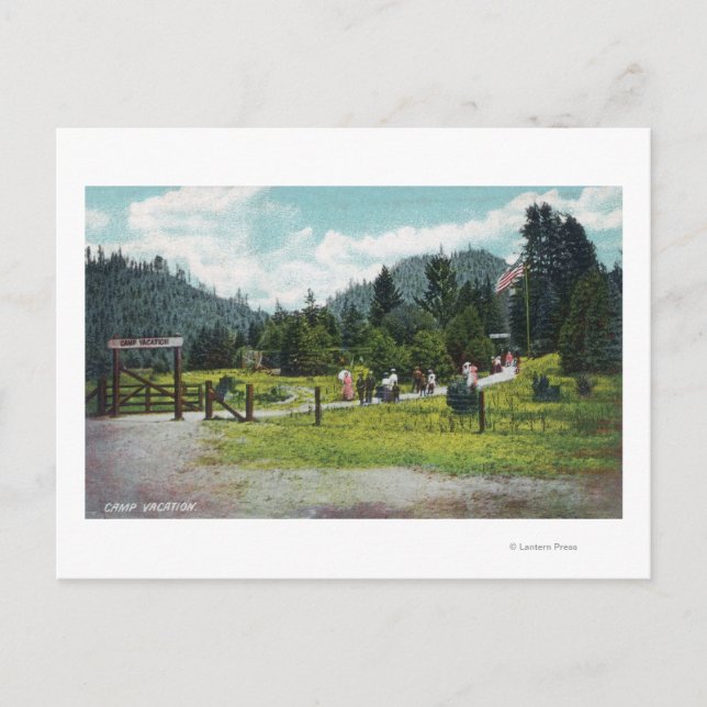 View of Guests on a Stroll through the Grounds Postcard (Front)