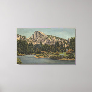 View of Half Dome from Valley Floor Canvas Print