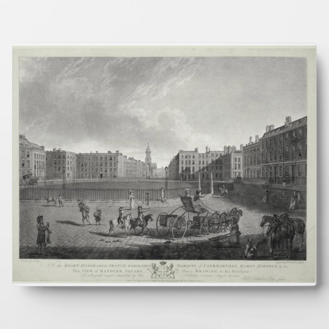 View of Hanover Square, engraved by Robert Pollard Plaque (Front)