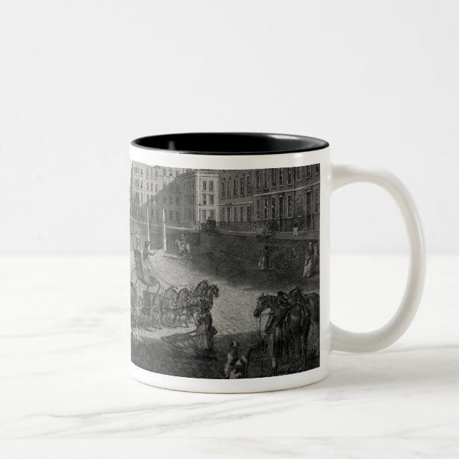 View of Hanover Square, engraved by Robert Pollard Two-Tone Coffee Mug (Right)