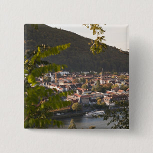 View of Heidelberg's Old Town 15 Cm Square Badge