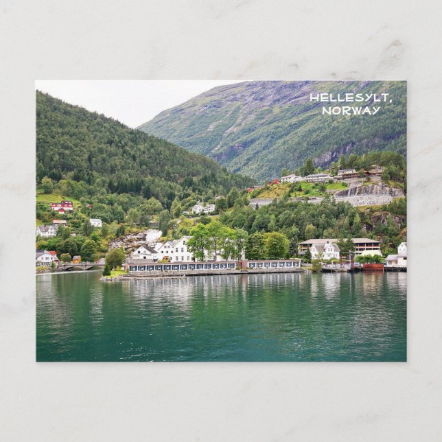 View of Hellesylt, Geirangerfjord, Norway Postcard (Front)