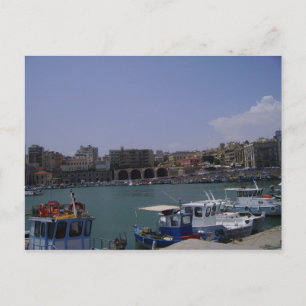 View of Heraklion, Crete Seaport Postcard