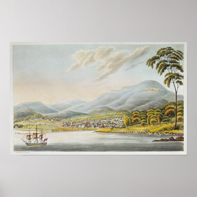 View of Hobart Town, 1824 Poster (Front)
