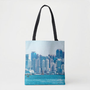 View of Hong Kong harbour at day time. asia,asian, Tote Bag