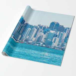 View of Hong Kong harbour at day time. asia,asian, Wrapping Paper