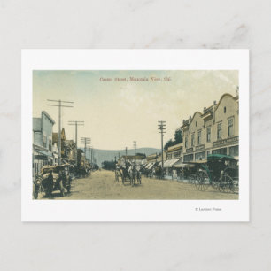 View of Horse Carriages on Castro Street Postcard