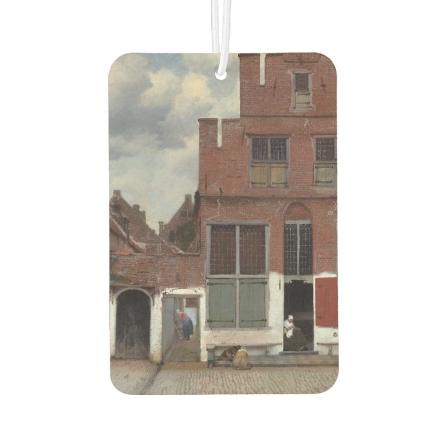 View of houses in Delft by Johannes Vermeer Car Air Freshener (Back)