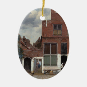 View of houses in Delft The Little Street Ceramic Tree Decoration