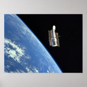 View of Hubble Space Telescope from Discovery Poster