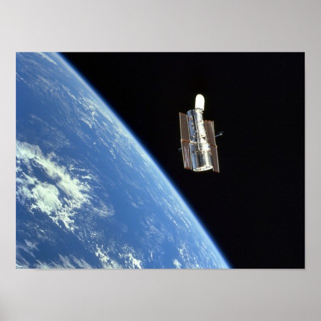 View of Hubble Space Telescope from Discovery Poster (Front)