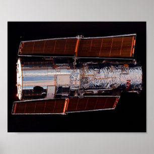 View of Hubble Telescope from Shuttle Discovery Poster