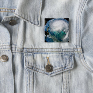 View Of Hurricane Dorian. 15 Cm Square Badge