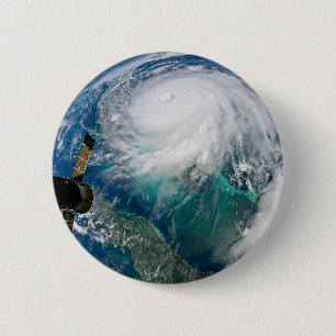View Of Hurricane Dorian. 6 Cm Round Badge