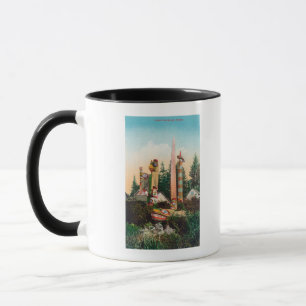 View of Indian Graves and Totempoles Mug
