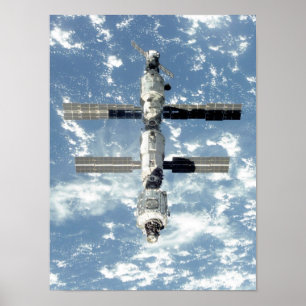 View of International Space Station from Atlantis Poster