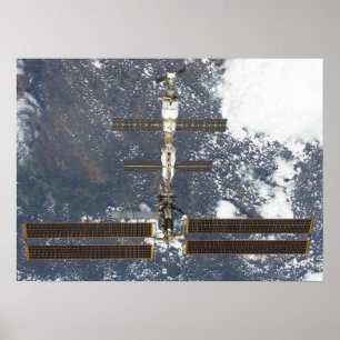 View of International Space Station from Atlantis Poster